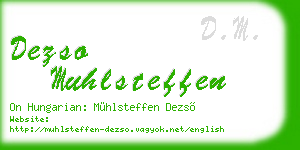 dezso muhlsteffen business card