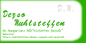 dezso muhlsteffen business card